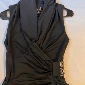Caribbean Queen wrap Black Sleeveless with beads Dress